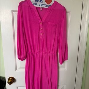 Lilly Pulitzer Vibrant Pink Mesh Blouse